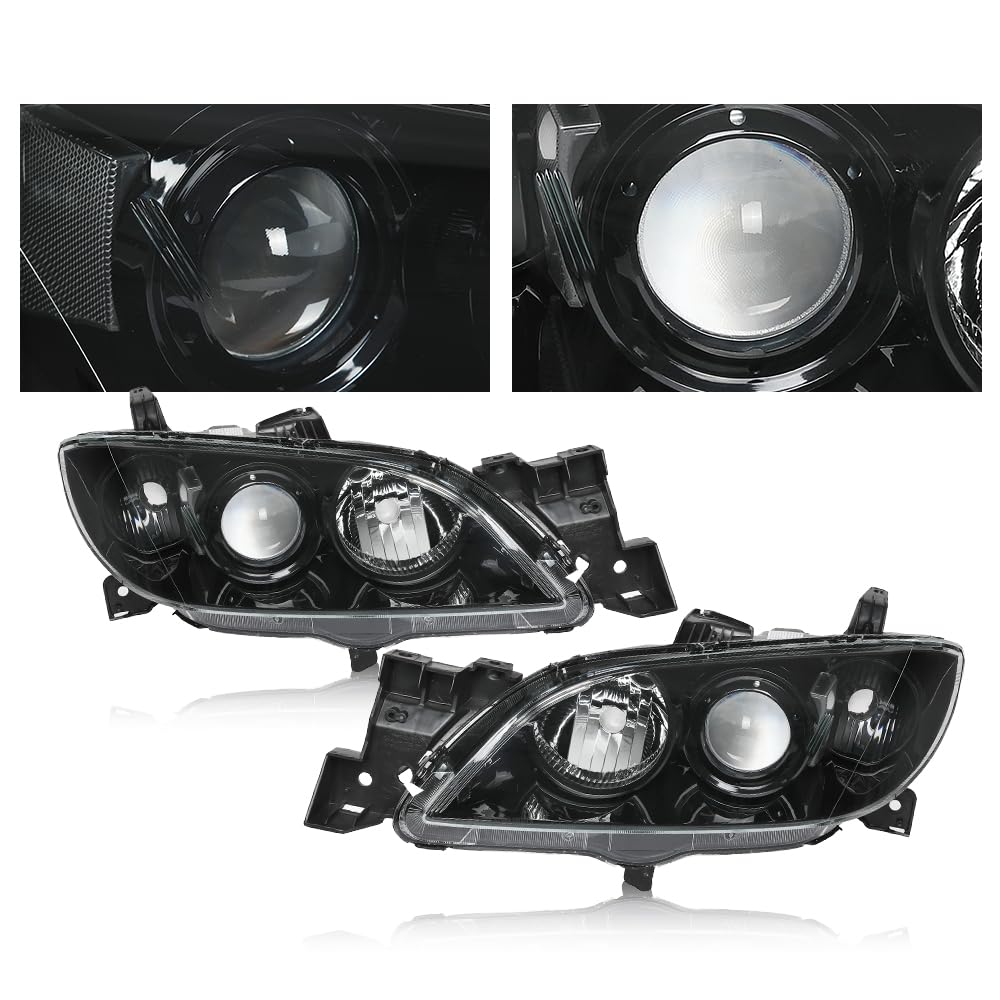 PIT66 Headlights Assembly Fit Mazda 3 4-Door Sedan 2004-2009