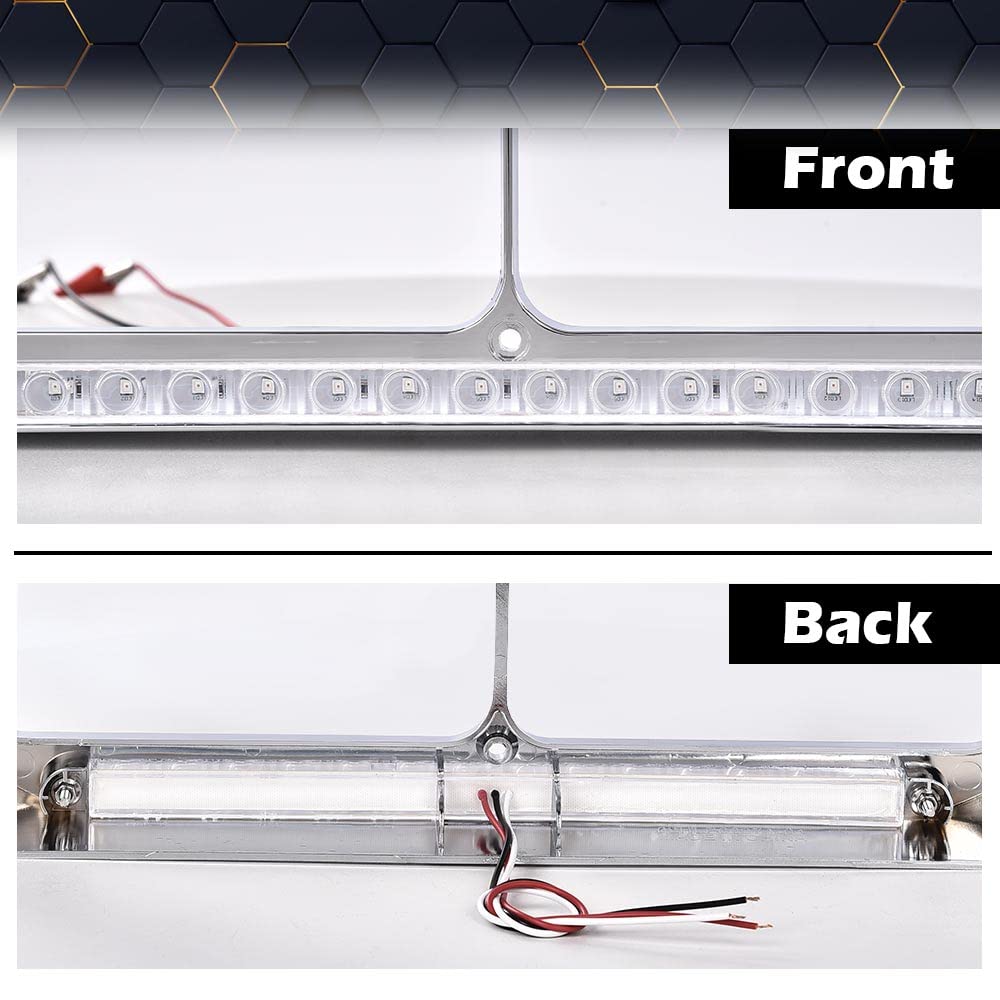 PIT66 12" Headlight Visor Bezels w/Amber LED Bar Compatible with Kenworth T400 T600 T800 W900 Classic 120 132 /Peterbilt 378 379 /Western Star 4900