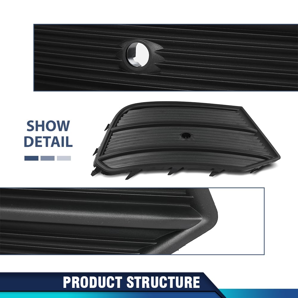PIT66 Fog Light Cover Front Passenger Right Side, AU1039135 Textured Black