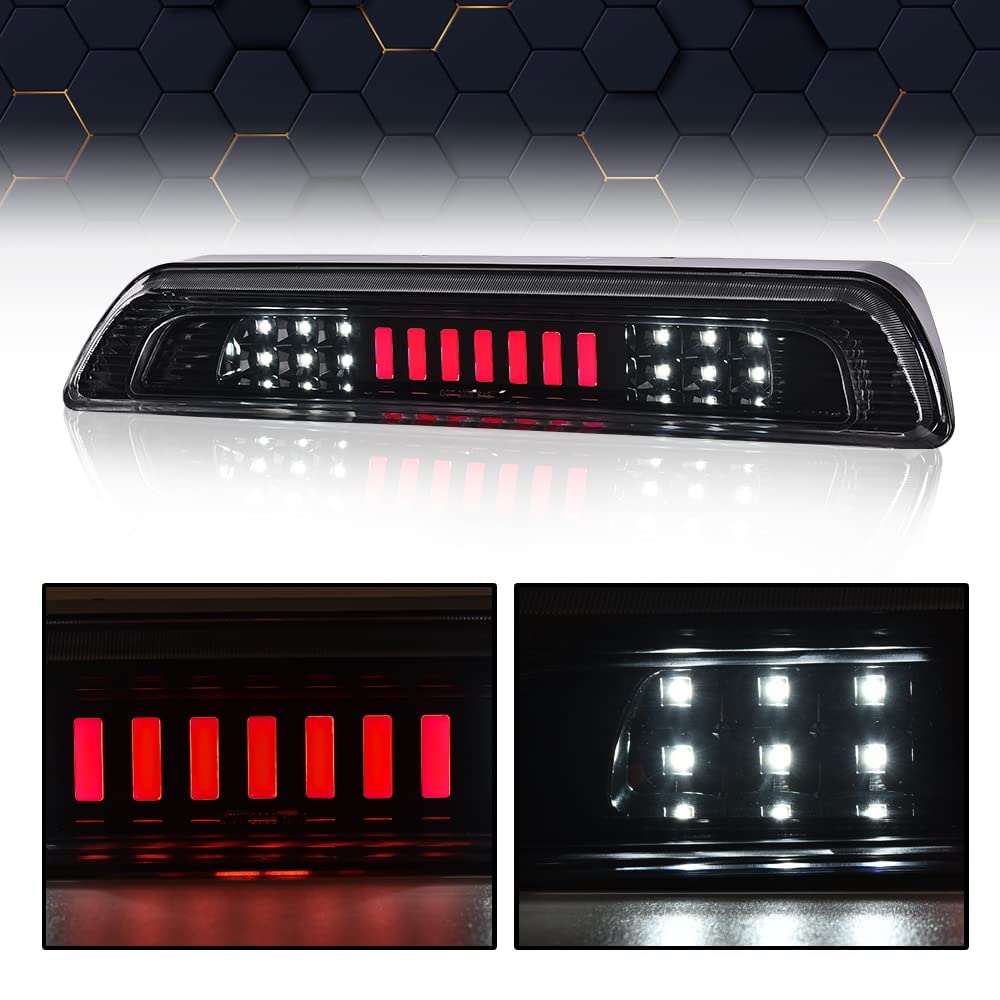 PIT66 LED 3rd Brake Light Compatible with Toyota Tundra 2007-2018 3rd Thrid Tail Cargo Brake High Mount Light Clear Lens Black Housing 81570-0C050, 531069