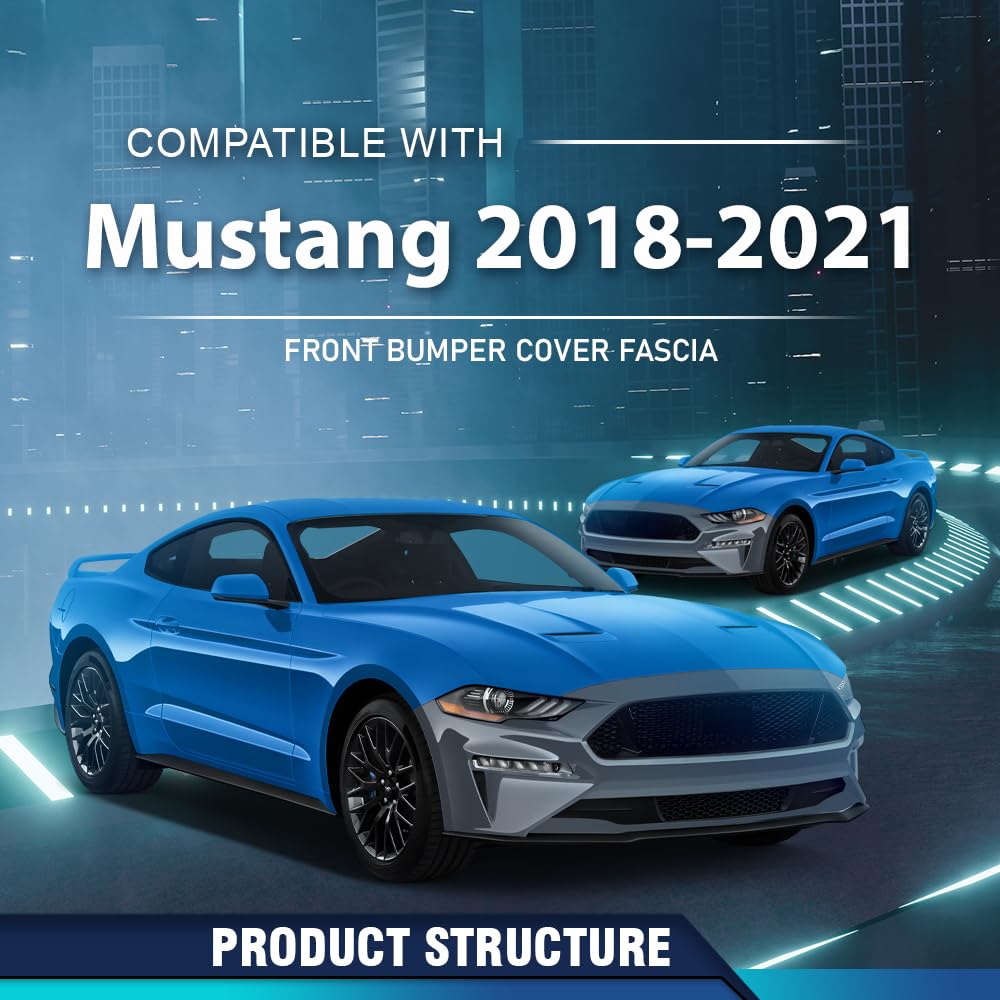PIT66 Front Bumper Cover Fascia Primed Fit Ford Mustang 2018-2019