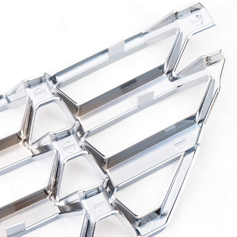 PIT66 1Pc Chrome Lower Bumper Grille Skin Guard Snap On Insert Compatible with Chevy 2016-2018 Silverado 1500 Grill