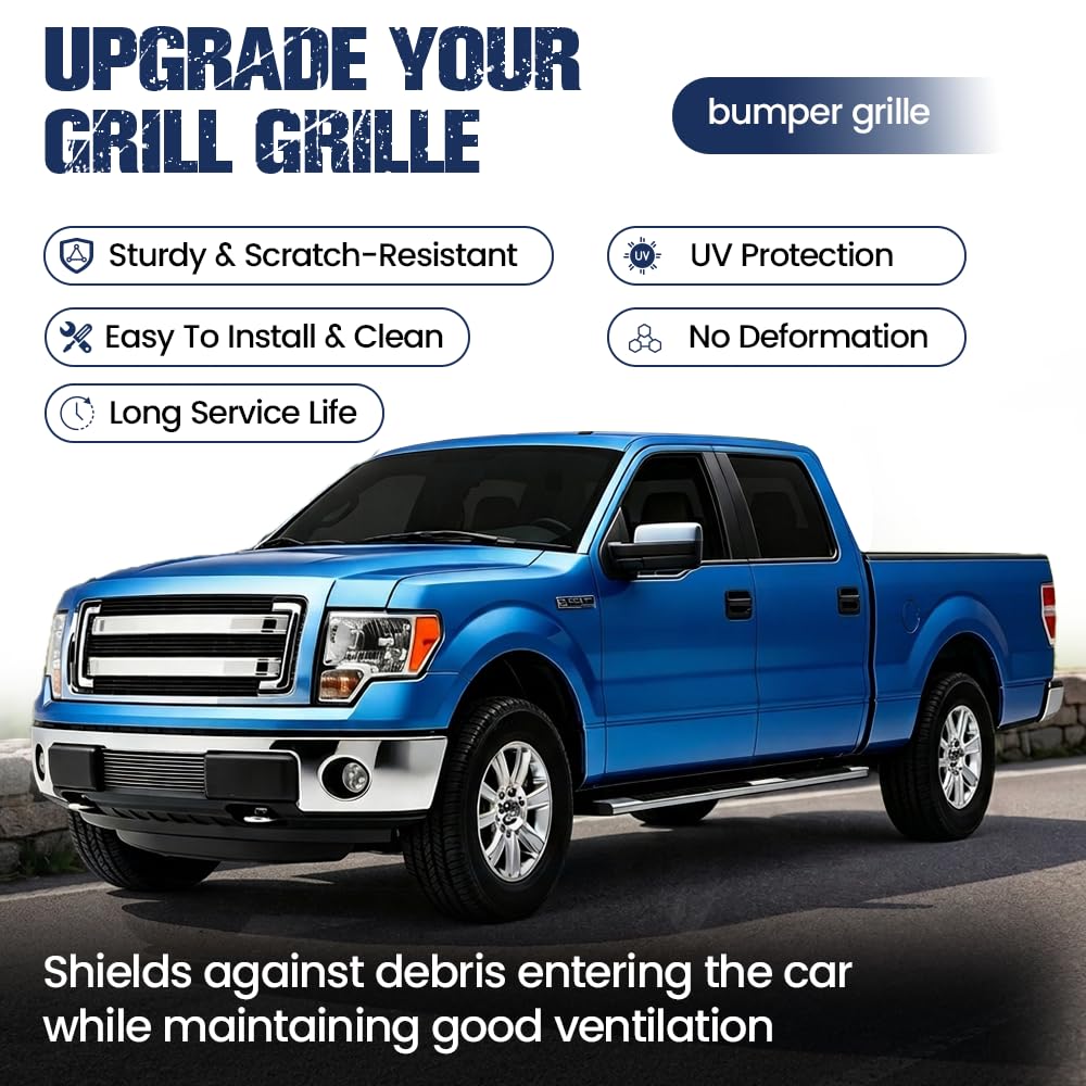 PIT66 Metal Lower Billet Grille Insert Fit Ford F150 2009‑2014