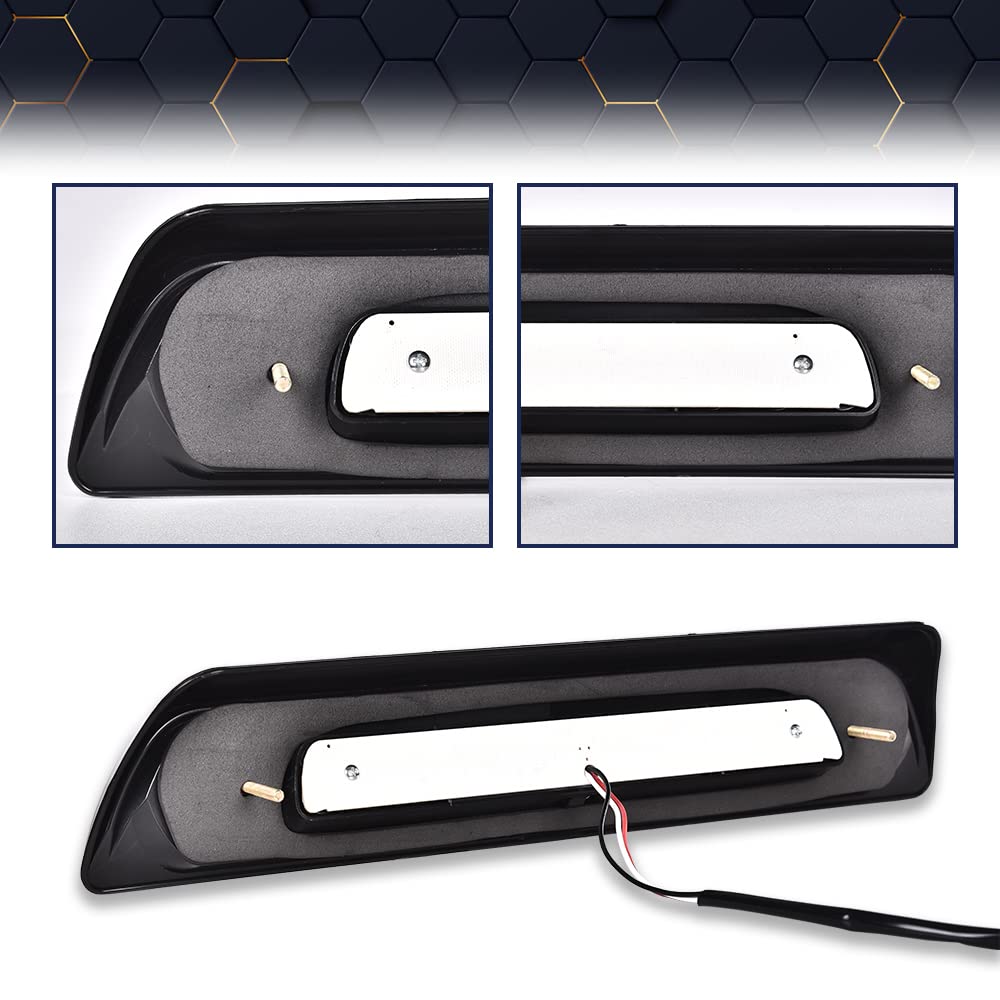 PIT66 LED 3rd Brake Light, Compatible with 2007-2018 Toyota Tundra High Mount LED 3rd Thrid Tail Cargo Brake Light Smoky Lens Black Housing, X Type