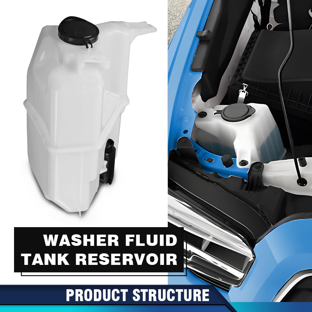 PIT66 White Windshield Tank Washer Reservoir with Pump Compatible with Toyota Tacoma TRD 2017-2020 TO1288228, 8531504100-PFM, 853160C060, 8533004011