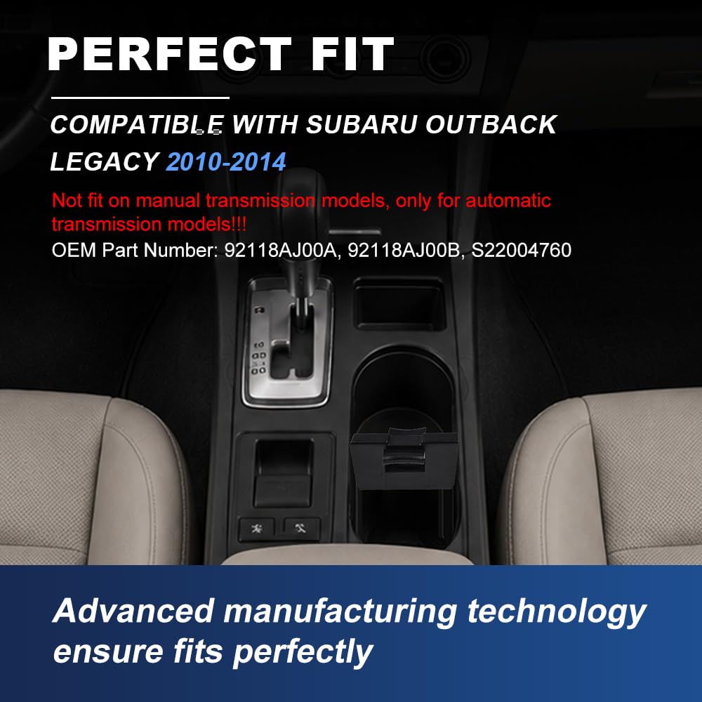 PIT66 Cup Holder Inserts Divider Fit Subaru Outback Legacy 2010-2014