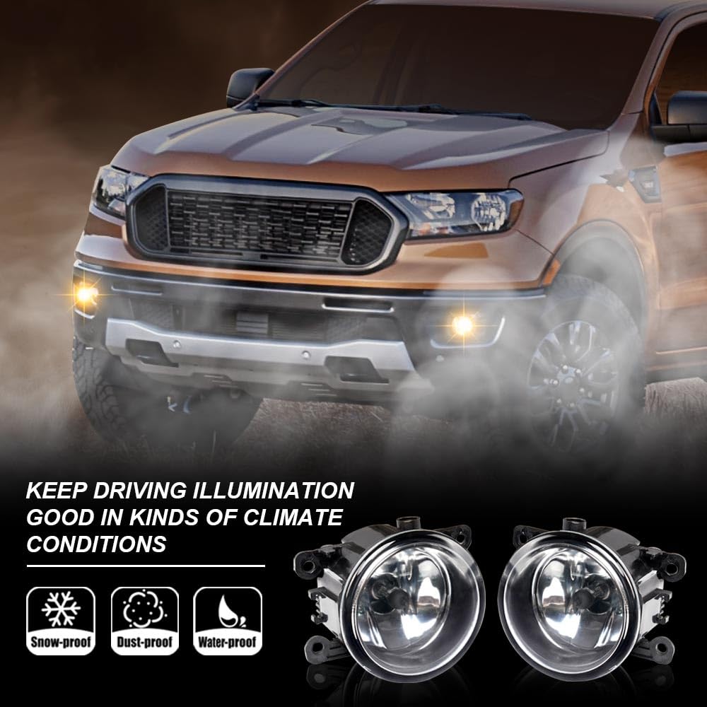 PIT66 Front Bumper Fog Light Compatible with Acura Honda Ford/Nissan Driver & Passenger Sides Fog Lamps 4F9Z15200AA