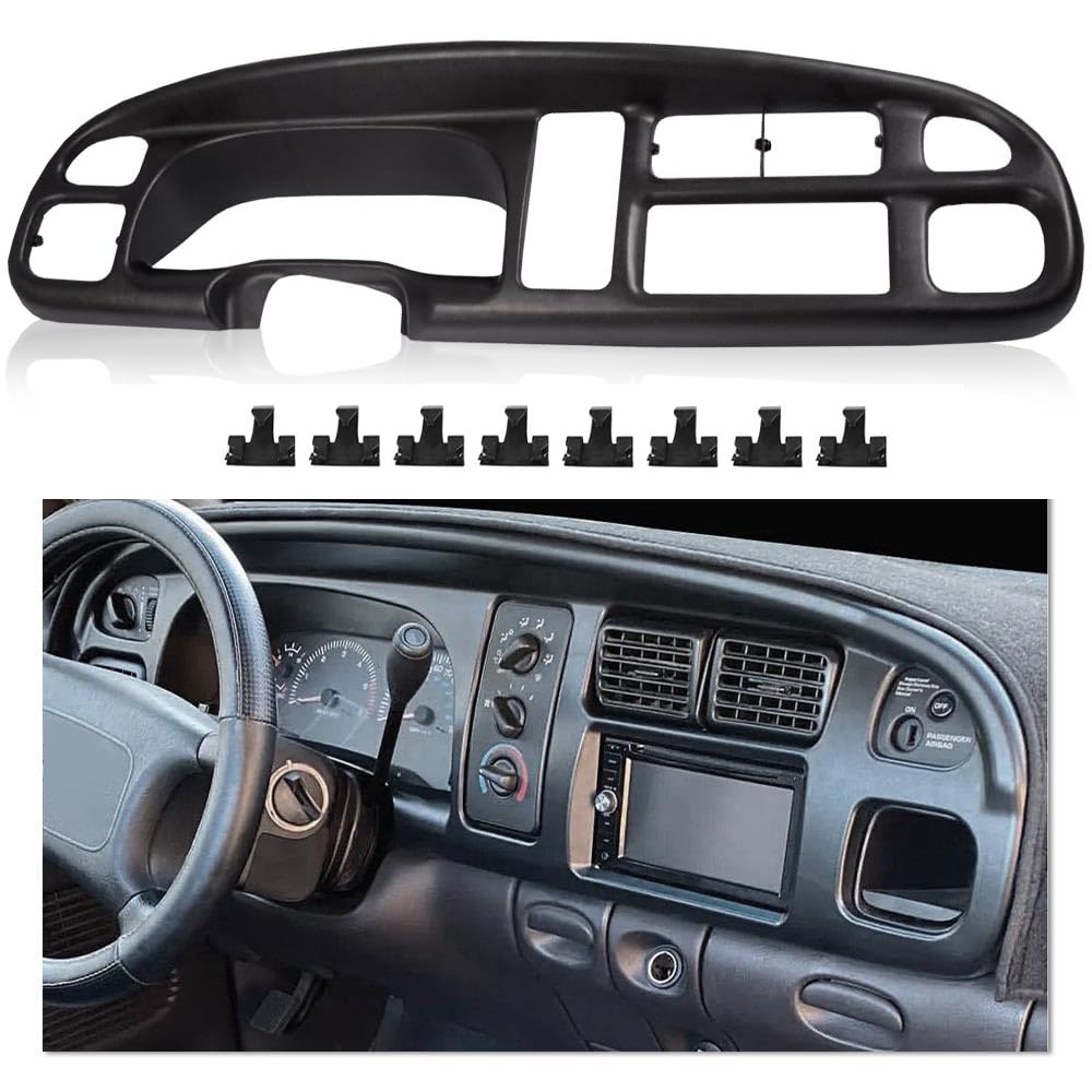 PIT66 Dash Bezel Cover w/Clips Fits Dodge Ram Truck 1998‑2001