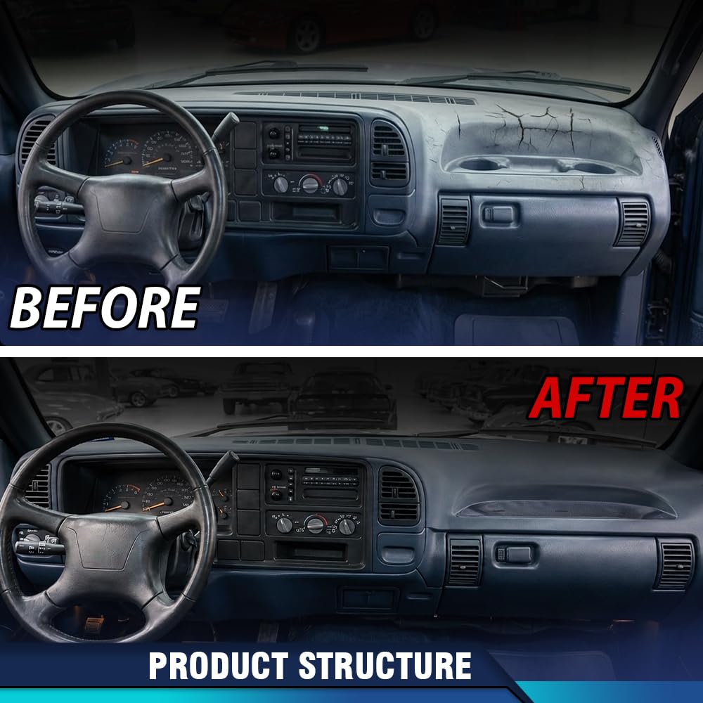PIT66 Dash Cover Fit Chevy Silverado & GMC Sierra 1995-1996 Dark Blue