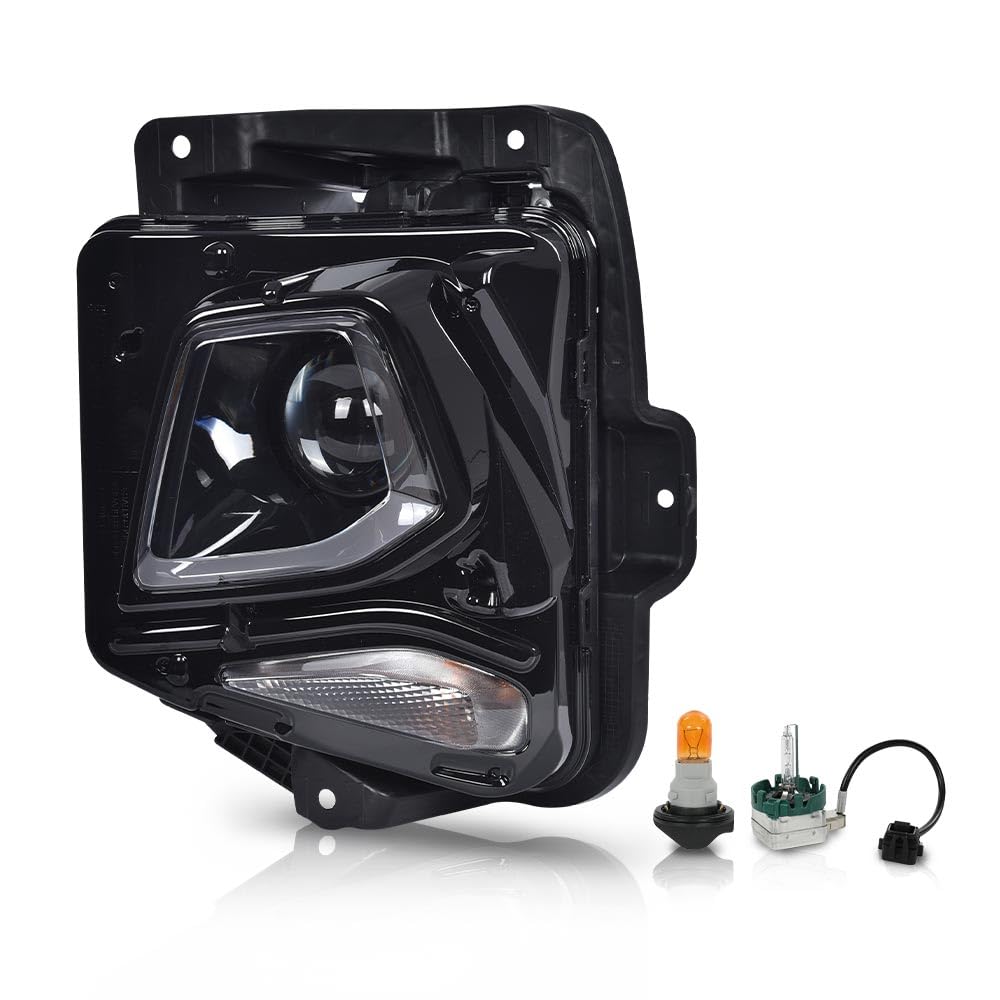 PIT66 Left Headlight Assembly w/Bulbs Compatible with Chevy Blazer 2019 2020 2021 Headlamp Assembly Driver LH Side 84588815, GM2502492, 84788649 (Clear Lens Black Housing)