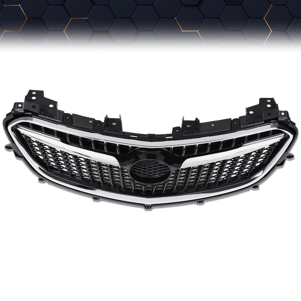PIT66 Front Upper Grille Fit Buick Encore 2017-2019 Chrome Black
