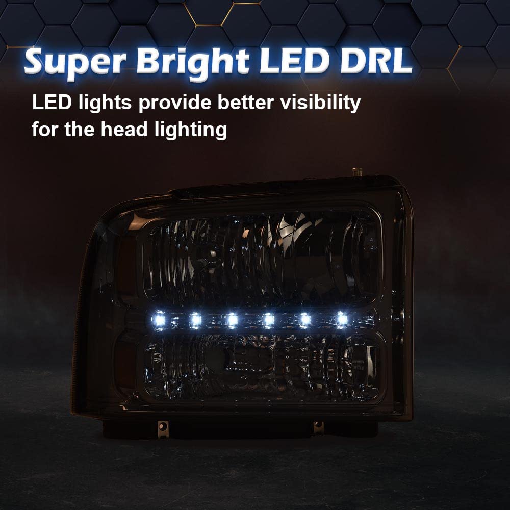 PIT66 LED Point Headlight Fit 2005-2007 Ford F250 F350 F450 F550 Super Duty