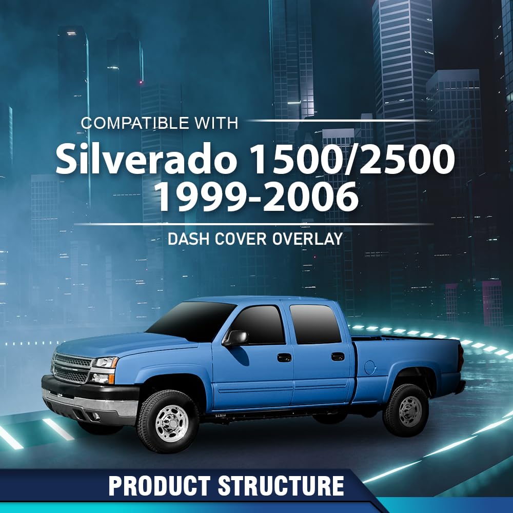 PIT66 Upper Dash Cover Dashboard Fit Chevy Silverado GMC Sierra 1999-2006