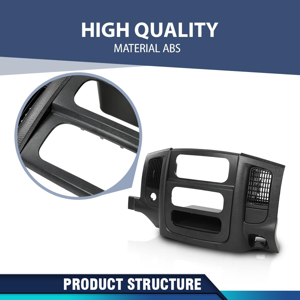 PIT66 Dash Radio Bezel Trim Panel Fit Dodge Ram 1500 2500 3500 2002-2005