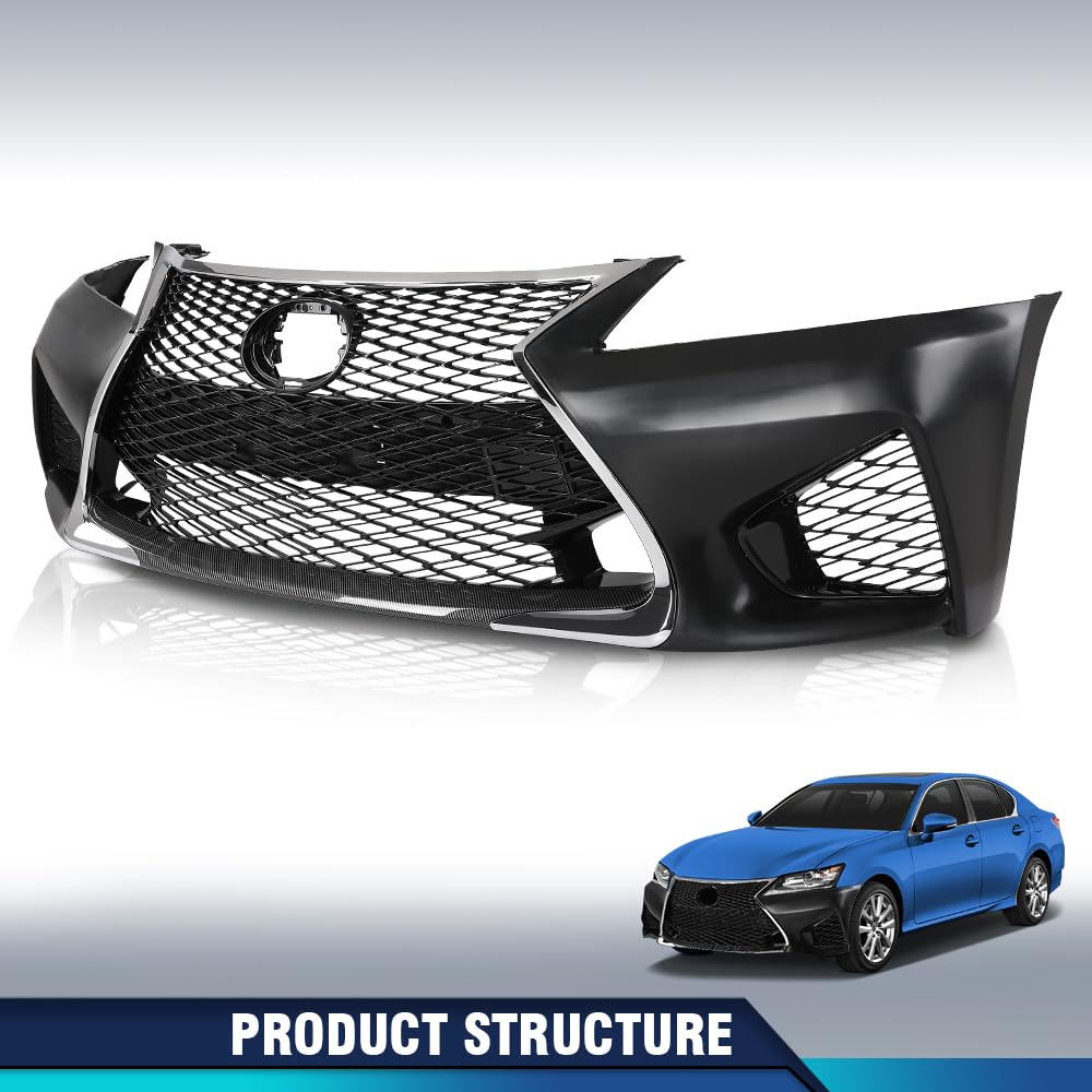 PIT66 6Pcs Front Bumper Conversion Kit Fit LX GS 2013‑2015 to GS‑F Style