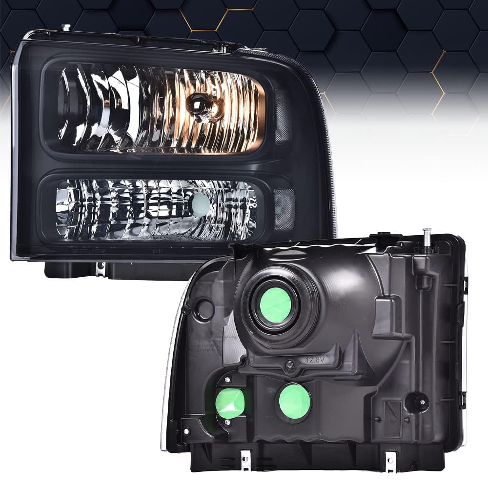 PIT66 Headlights Assembly Fit 1999-2004 Ford F250 F350 F450 F550 Super Duty
