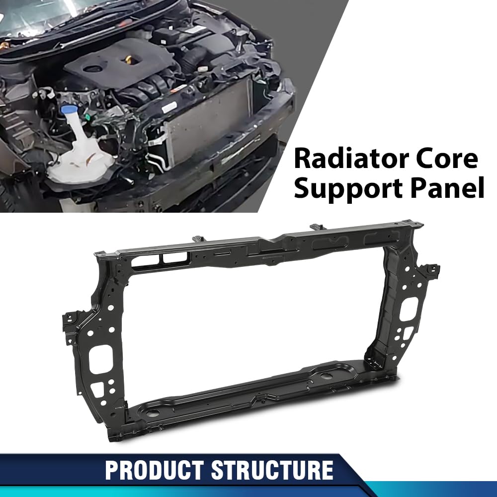 PIT66 Radiator Core Support Panel Compatible with Kia Rio 2018-2023 KI1225186, 64101H9000 Black