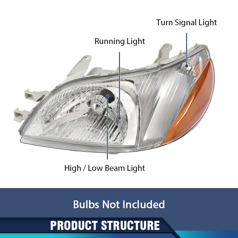 PIT66 Headlights Assembly Fit Toyota Echo 2000-2002
