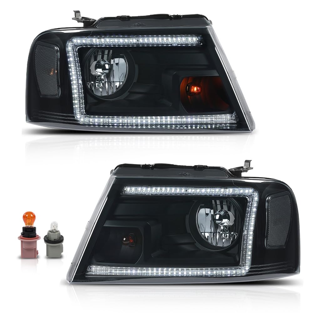 PIT66 LED Headlights Assembly Fit 2004-2008 F150, 06-08 Lincoln Mark LT