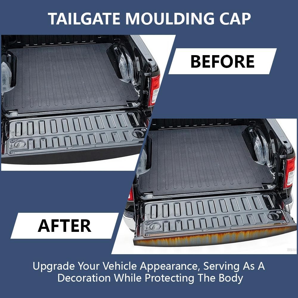 PIT66 2PCS 62.32" Tailgate Cap Protector Spoiler Fit Dodge Ram 2009-2018