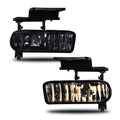 PIT66 Front Fog Lights, Compatible with 1999-2002 Chevy Silverado 1500 2500/2001-2002 Silverado 1500HD 2500HD 3500/2000-2006 Tahoe Suburban 1500 2500 (Smoky lens) GM2592113,GM2593113