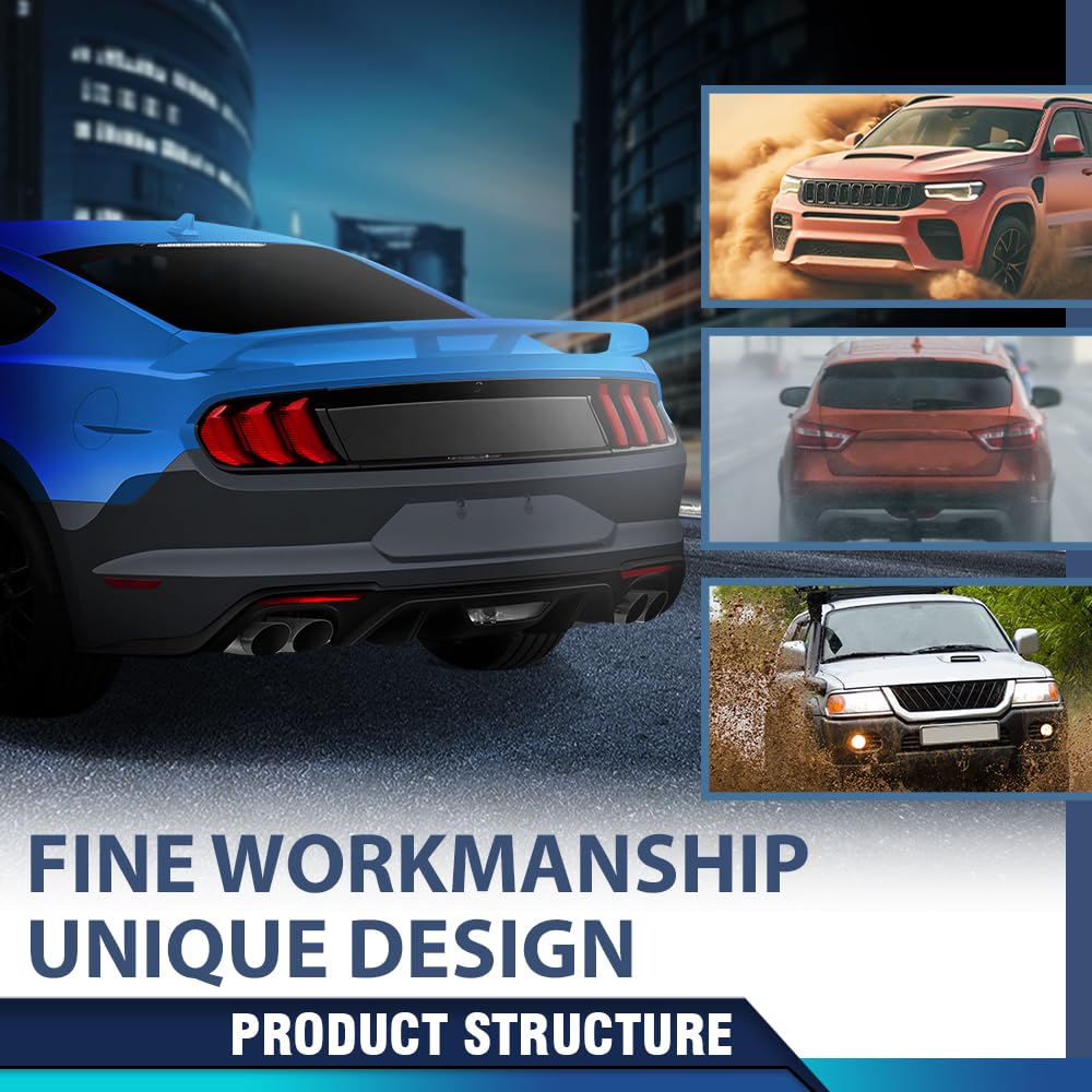 PIT66 Rear Bumper Cover Fit Ford Mustang 2018-2023 Without Sensor Holes
