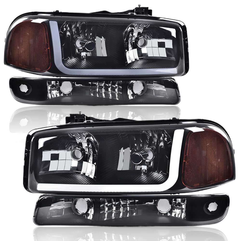 PIT66 LED Headlights Assembly Fit 1999-2006 GMC Sierra, 00-06 Yukon XL
