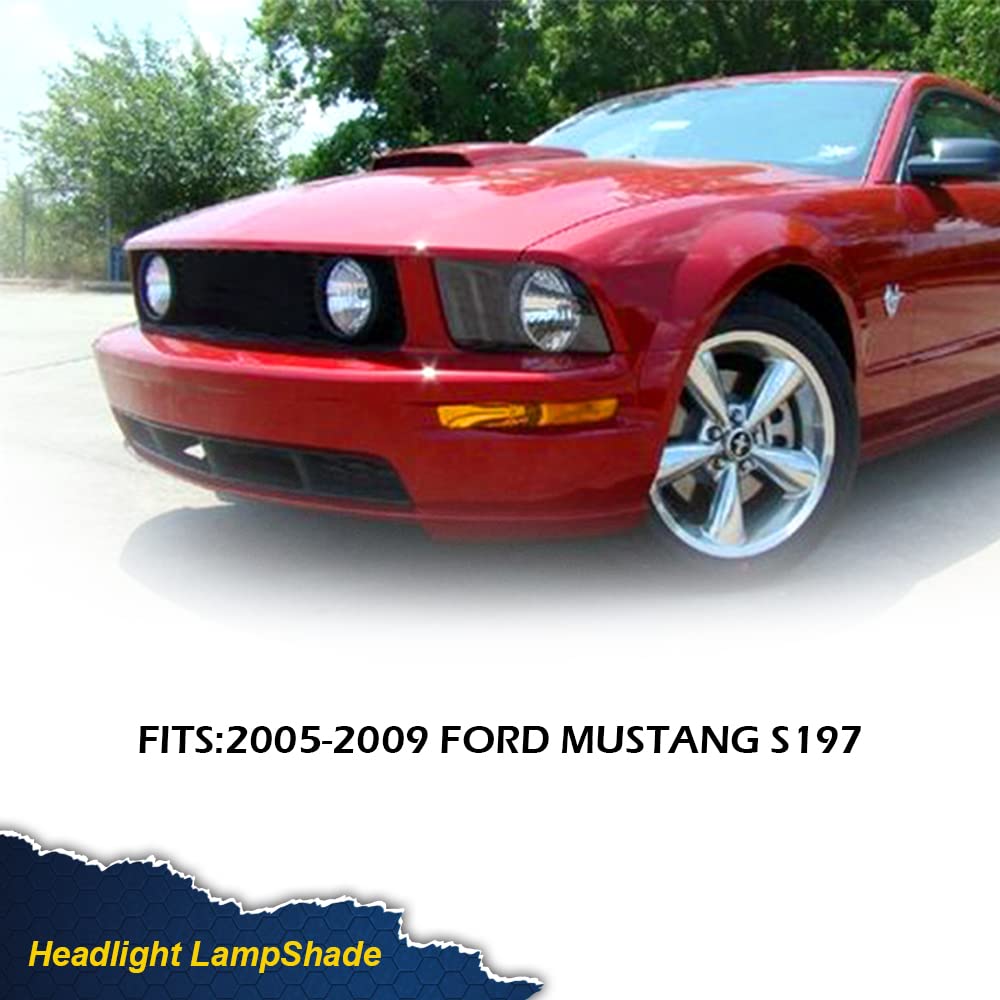 PIT66 Headlight Lens Cover, Compatible with 2005-2009 Ford Mustang (Does Not Fit Shelby GT500 Models) Clear