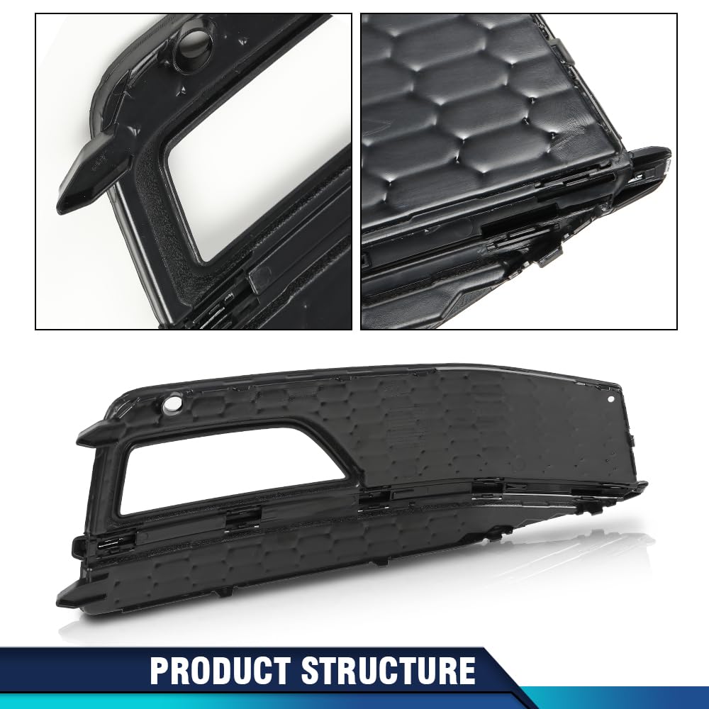 PIT66 Front Bumper Fog Light Cover Grille Left Driver Side, Chrome