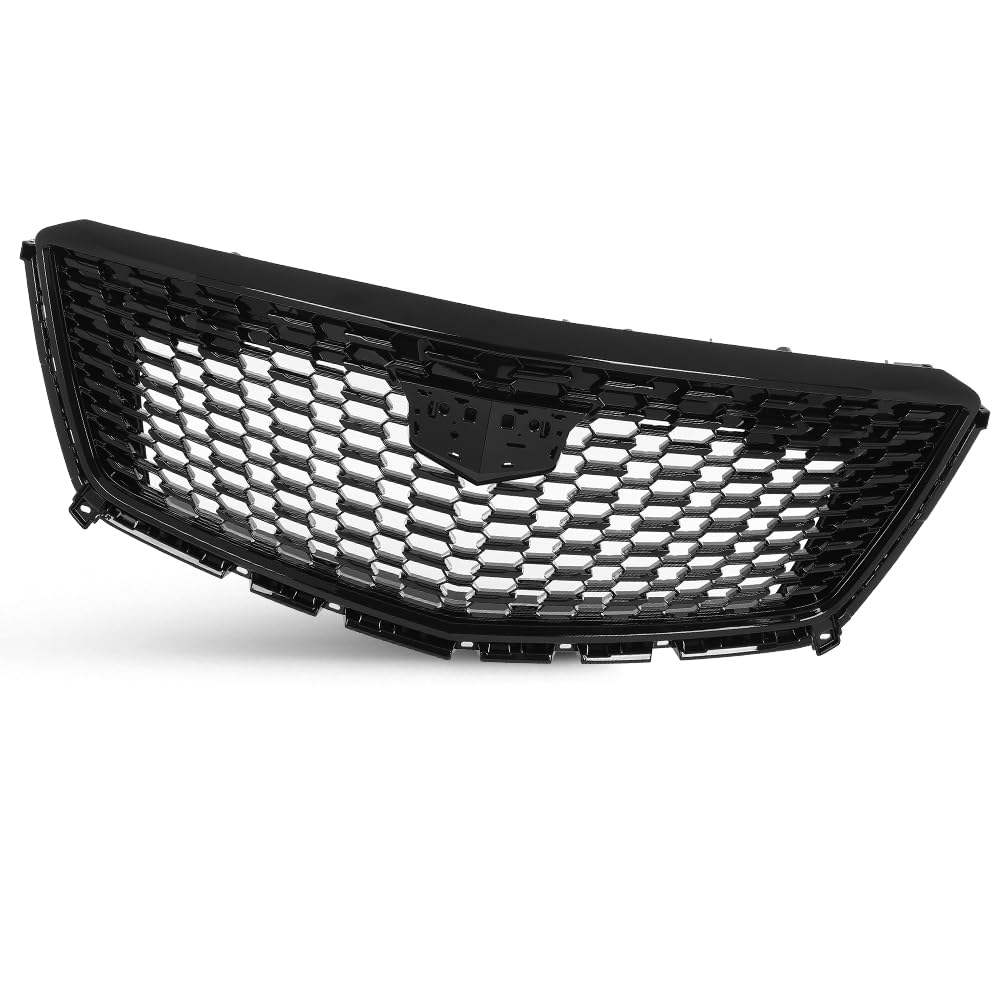 PIT66 Front Bumper Upper Grille Fit Cadillac XT5 2017-2021 Gloss Black