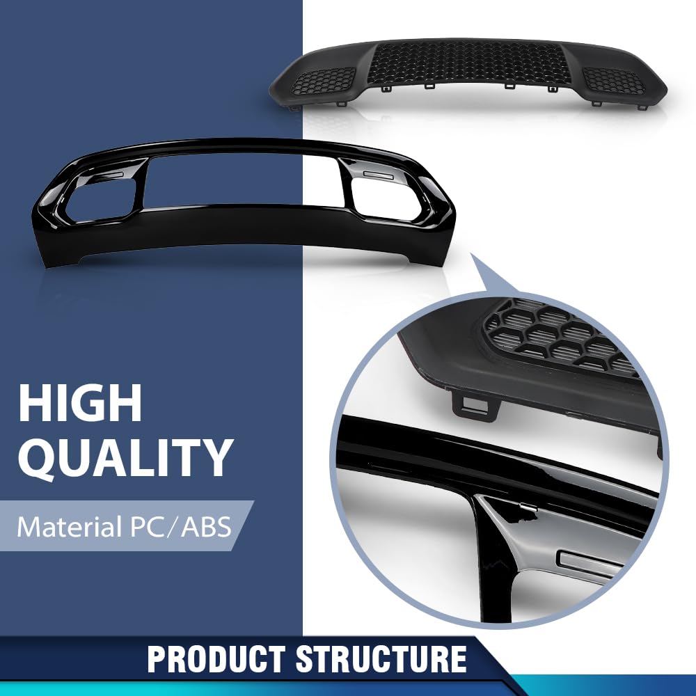 PIT66 Front Lower Grille & Black Bumper Grill Fit Grand Cherokee 2017-2022