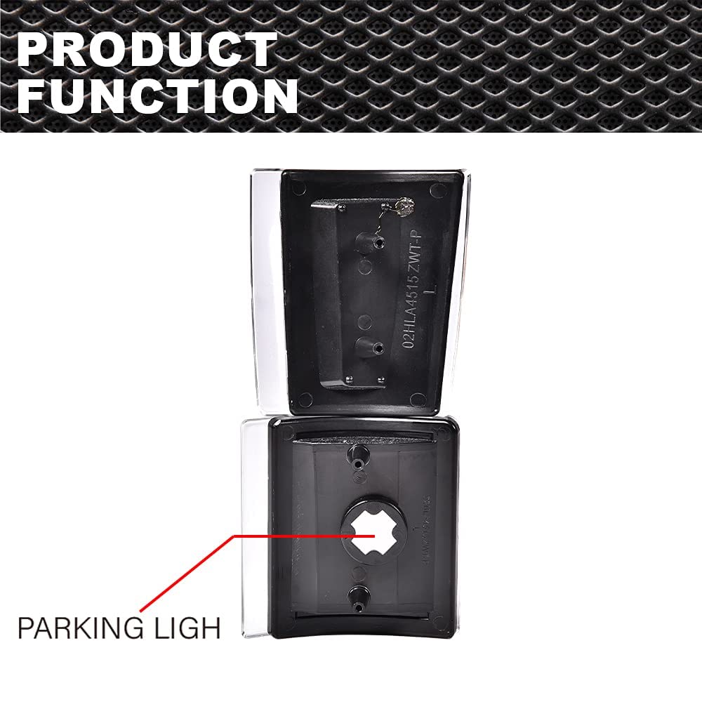 PIT66 Corner Signal Side Marker Lamps, Compatible with 94-99 Chevy C/K 1500 2500 3500 Suburban/Fit 95-99 Chevy Tahoe/Fit 94 Chevy Full Size Blazer Clear Lens Chrome Housing Amber Reflector