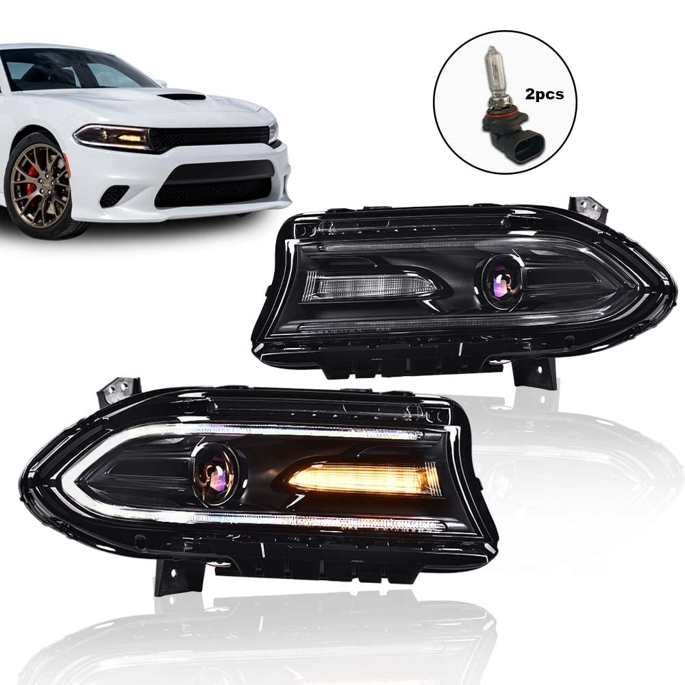 PIT66 Headlights Assembly Pair Fit 2015-2021 Dodge Charger