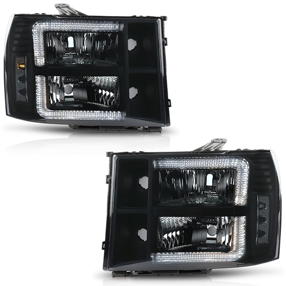 PIT66 LED Headlights Assembly Fit 2007-2014 GMC Sierra 1500 2500HD 3500HD