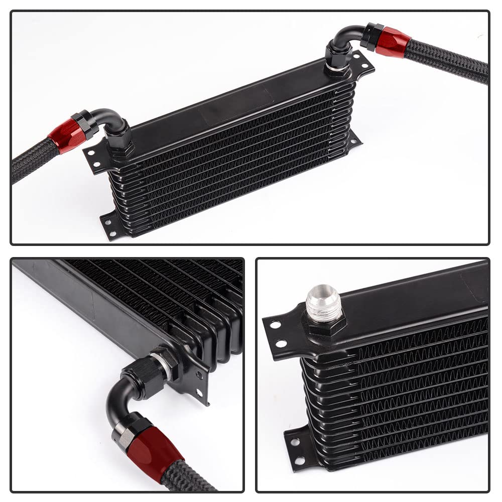 PIT66 10 Row AN10 Aluminum Oil Cooler Kit, Compatible with BMW E36/E46 M3 135/E90 335/640/740 X1/Z4 Turbo