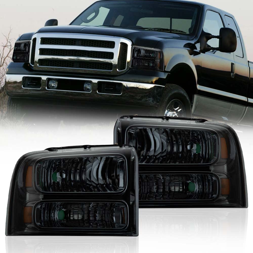 PIT66 Headlights Fit 2005-2007 Ford F250 F350 F450 F550 Super Duty