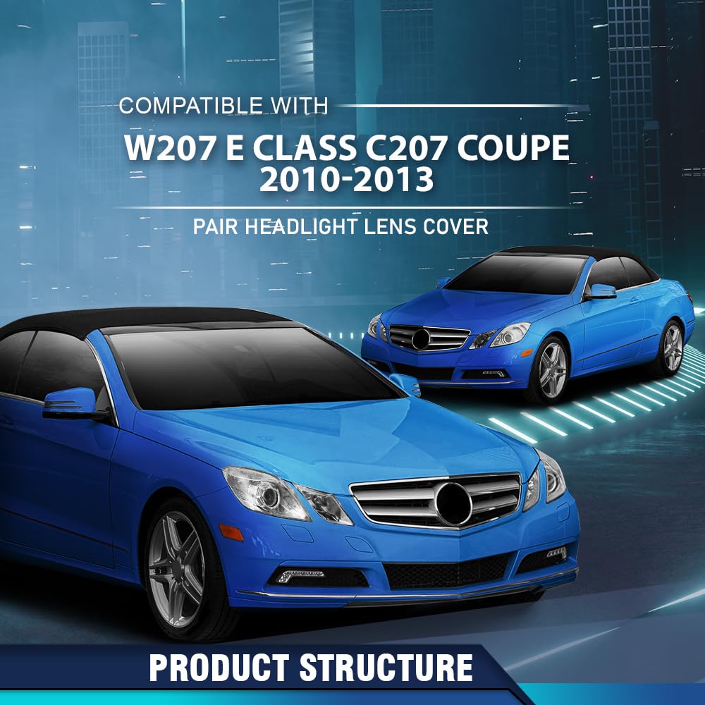 PIT66 Headlight Lens Covers Left & Right Side, Headlamp Lens Cover Clear