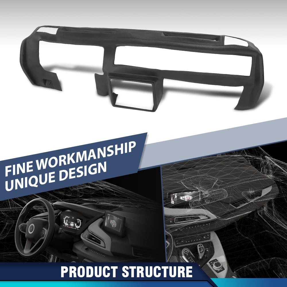 PIT66 Black TPE Dash Cover Fits Chevy Monte Carlo 1981‑1988
