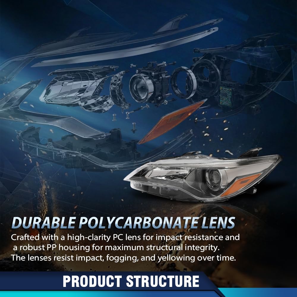 PIT66 Left Side Headlight Assembly Fit Toyota Camry LE/SE/XLE/XSE 2015-2017