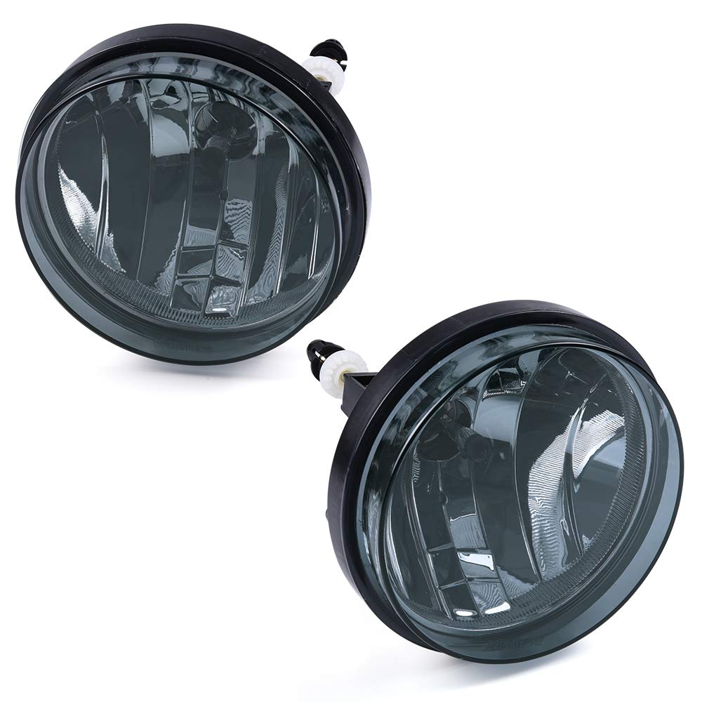 PIT66 Front Bumper Fog Lights, Compatible with 2007-2013 GMC Sierra 1500/2007-2014 GMC Sierra 2500HD/3500HD (Do Not Compatible on Classic Model) Left+Right Smoked Lens