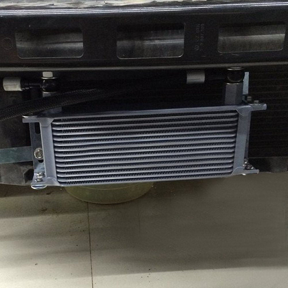 PIT66 25 Row AN10-10AN Universal Aluminum Engine Transmission Oil Cooler Kit+ Oil Filter Relocation Kit Black C Set 1