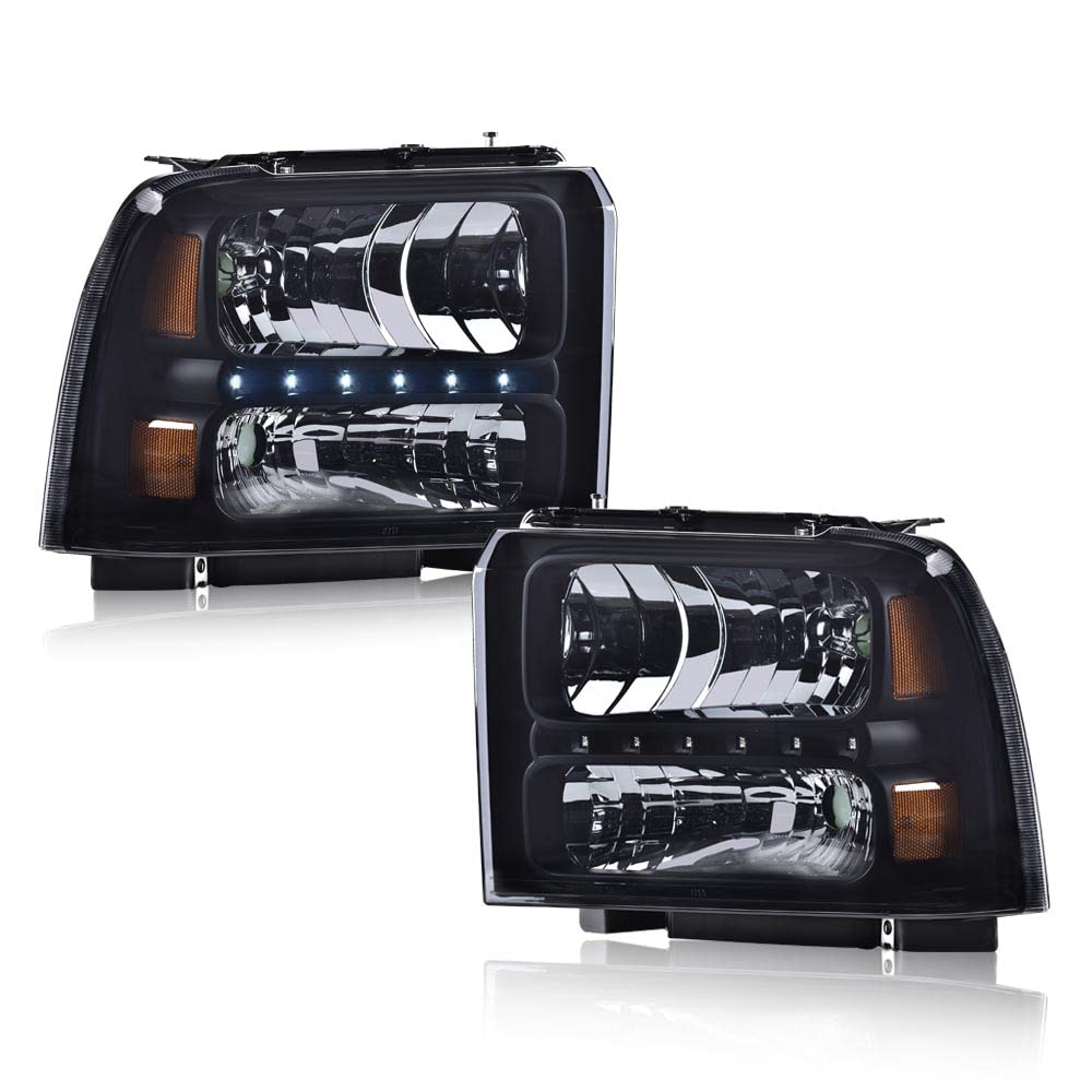 PIT66 LED Point Headlight Fit 2005-2007 Ford F250 F350 F450 F550 Super Duty