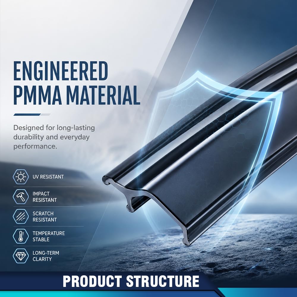 PIT66 in-Channel Window Visors Rain Guards PMMA Somke 4PCS