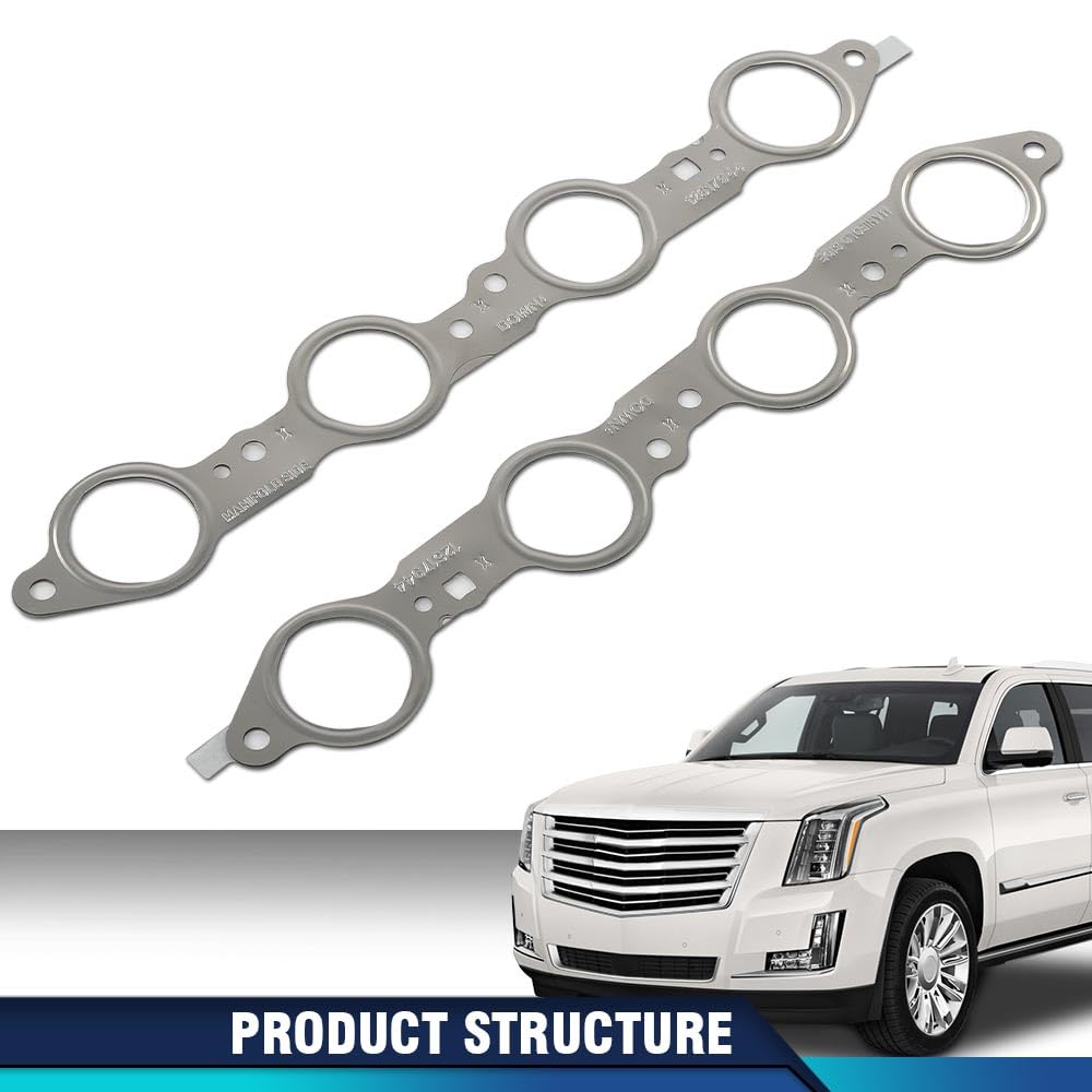 PIT66 Exhaust Manifold Gasket Set Multi-Layer Steel Header Compatible with All LS Series Engines (Except LS7) LS1 LM7 LR4 LQ4 LS6 L59 LQ9 LM4 L33 LS2 LH6 L92 L76 LY2 LY5 LY6 12617944