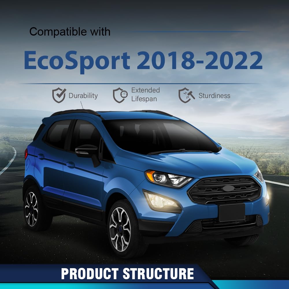 PIT66 Halogen Fog Lights Compatible with Ford EcoSport 2018 2019 2020 2021 2022 Fog Lamps Assembly w/Cover Bezels Pair GN1Z15266AA, GN1Z15266AB Clear Lens