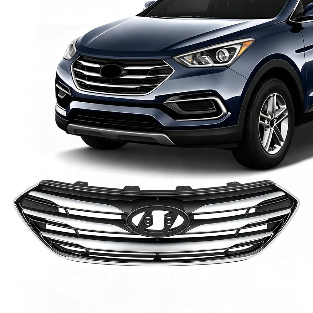PIT66 Front Grille Assembly Grill Fit Hyundai Santa Fe Sport 2017 2018