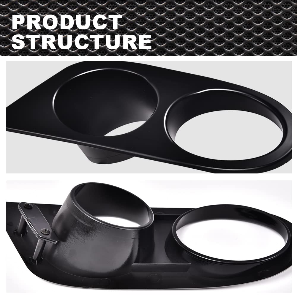 PIT66 Fog Light Frame, Compatible with BMW 3 Series E46 1 Pair Fog Light Cover Lamp Frames Matte Black