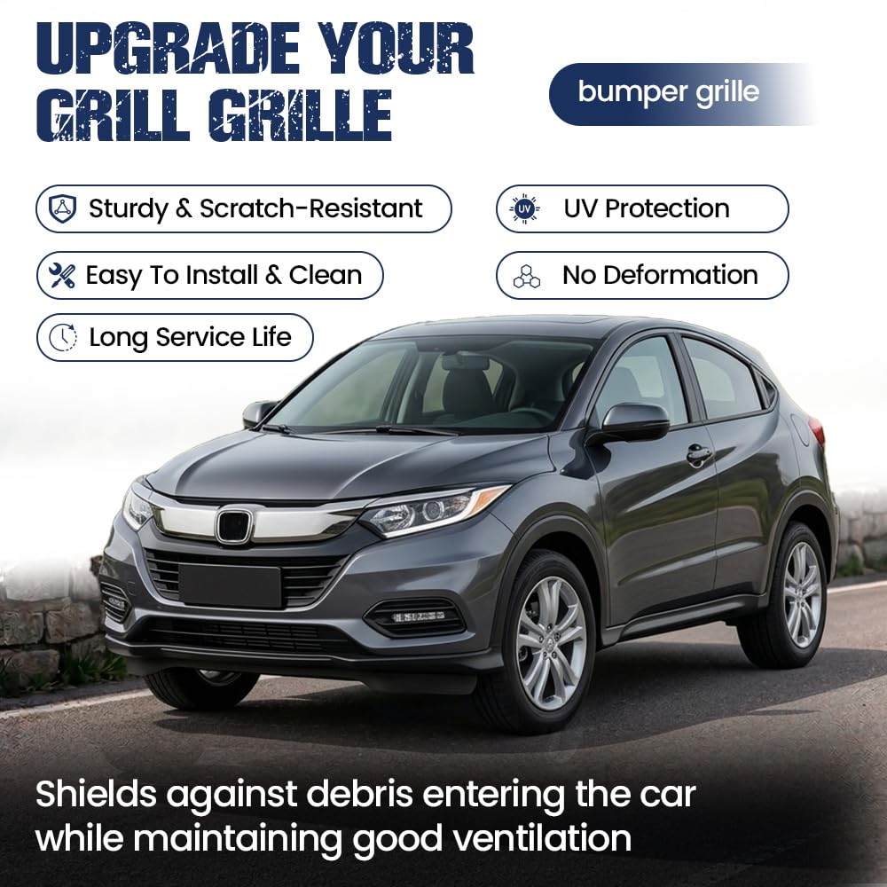 PIT66 Front Upper Grille with Emblem Hood Fit 2019-2020 Honda HR-V