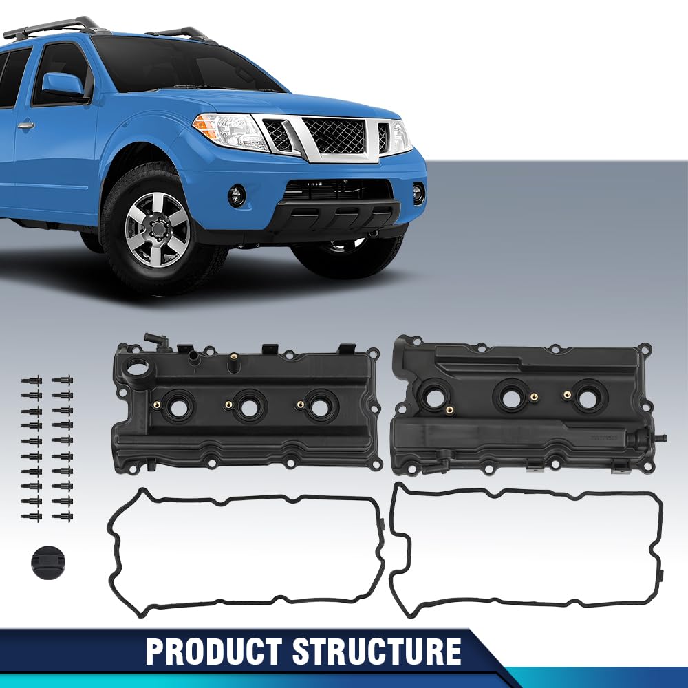 PIT66 Engine Valve Cover w/Gasket Compatible with 2005-2019 Nissan Frontier/Fit 2012-2019 Nissan NV1500 NV2500 NV3500/ Fit 2005-2012 Nissan Pathfinder 13264 EA200, 13264 EA210, 13264-EA200