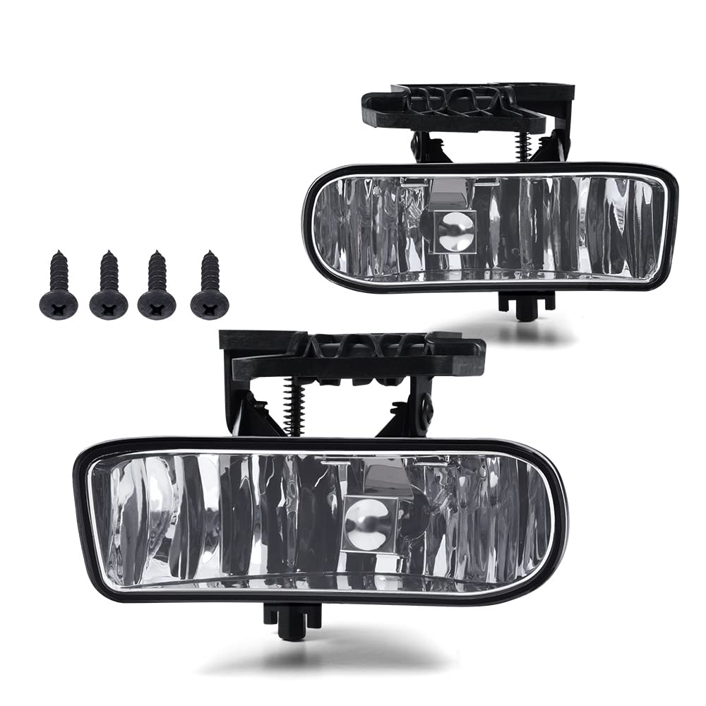 PIT66 Fog Lights, Compatible with 99-02 GMC Sierra/Fit 00-06 GMC Yukon/Yukon XL Fog Light Bumper Lamps Left/Right Clear Lens